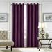 Innerwin 1-Piece Velvet Grommet Blackout Window Curtain For Bedroom Thermal Insulated Window Drape Plain Solid Color Room Darkening Curtain Purple W:42 xL:84