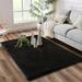 Ghouse 2x6 Soft Black Faux Fur Rug Machine Washable Area Rugs for Bedroom Fluffy Rugs for Living Room Carpet Sheepskin Rug