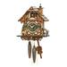 Cuckoo Clock Black Forest house with moving chimney sweep