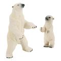 TureClos 2PCS Animals Figures Model Static Polar Bear Ornaments Kids Educational Toys Home Decoration