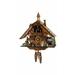 Quartz Cuckoo Clock Black Forest house with moving miner and mill wheel with LED-light and music