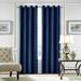 Innerwin 1-Piece Velvet Grommet Blackout Window Curtain For Bedroom Thermal Insulated Window Drape Plain Solid Color Room Darkening Curtain Navy Blue W:52 xL:72