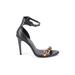 Zara TRF Heels: Tan Print Shoes - Women's Size 39 - Open Toe