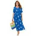 Plus Size Women's Stamped Empire Waist Dress by Woman Within in Bright Cobalt Starfish (Size 5X)