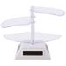3 Layer Solar Showcase 360 Automatic Rotating Turntable Jewelry Organizer Necklace Bracelet Watch Phone Display Stand (White)