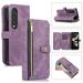 Wallet Case for Samsung Galaxy Z Fold 4 2022 with Zipper Pouch Magnetic PU Leather Flip Folio Stand Card Slot with Hand Strap and Cross Body Strap Case Cover for Galaxy Z Fold 4 Purple