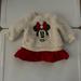 Disney Dresses | Disney Fleece Baby Minnie Dress 6-9m | Color: Cream/Red | Size: 6-9mb