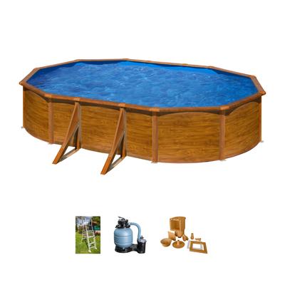 Ovalpool GRE "PACIFIC", braun, B:575cm H:120cm L:610cm, Schwimmbecken, Maße inkl. Stützen 610 x 575 x 120 cm Image