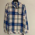 J. Crew Shirts | J Crew Mens White And Blue 1/4 Buttons Down Shirt Size Xl | Color: Blue/White | Size: Xl