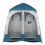 GZXS Oversize 2 Persons Outdoor Easy Up Portable Dressing Changing Room Shower Privacy Shelter Tent Blue/White