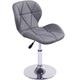 Charles Jacobs Static Swivel Geometric Design Chair with Adjustable Height - Grey Fabric