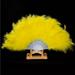 Kayannuo Christmas Decorations Christmas Clearance Wedding Showgirl Dance Elegant Large Feather Folding Hand Fan Decor Decal Yellow Christmas Ornaments