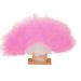 wofedyo paper fans set wedding showgirl dance elegant large feather folding hand fan decor decal pink Pink 23*8*3.5