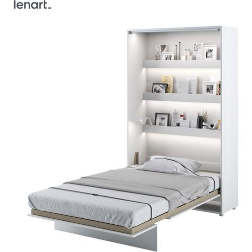 Lenart Schrankbett Wandbett BED CONCEPT 02 120×200 vertikal weiß matt