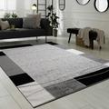 Paco Home - Tappeto Di Design Tappeto Per Salotto Bordo Tappeto In Grigio Nero Crema 240x340 cm