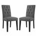 Set of 2 Tufted Dining Side Chair Gray - 19x24