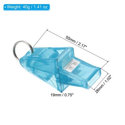 Thickened Plastic Sports Referee Whistle with Lanyard and Mouth Grip, Blue