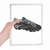 Black Football Shoes Pattern Soccer Notebook Loose Diary Refillable Journal Stationery