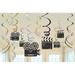 Amscan Movie Foil Swirl Hanging Decorations (36 Pack)