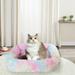 YouLoveIt Rectangle Warm Plush Pet Bed Washable Soft Kennel Cuddler Calming Bed Comfortable Pet Bed Faux Fur Cuddler Self-Warming Square Cat and Dog Bed