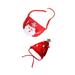 2pcs Cute Christmas Clothing Accessories Pet Costume Warm Party Decorative S Red Hat and Bib with Red