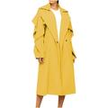 YFPWM Jackets for Women Fashion Casual Cute Jackets Hiking Travel Jackets Lapel Top Long Sleeve Trench Coat Long Sleeve Coat Jacket Yellow M