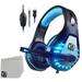 BOLT AXTION Gaming Headset with Microphone for PC PS4 Headset Xbox One Black Blue