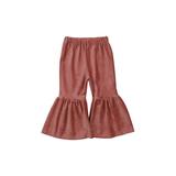 Bagilaanoe Toddler Baby Girl Pants Wide-Leg Trousers 6M 12M 2T 3T 4T 5T 6T Kids Solid Color High Waist Bottoms Ruffle Clothes