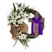 Xmarks 15.75 in/17.7 in Easter Wreath Decor for Front Door Easter Artificial Flower Cross Wreath Bouquet Garland for Front Door Decor Religious Farmhouse Rustic Grapevine Wreath Holiday Home Decor
