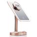 Fancii LED Makeup Vanity Mirror with 3 Light Setting and 15x Magnifying Mirror - Choose Between Soft Warm Natural Daylight or Neutral White Lights - Dimmable Cosmetic Mirror - Aura (Rose Gold)