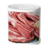 Rib Chop Raw Meat Food Texture Money Box Cerac Coin Case Piggy Bank