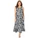 Plus Size Women's Halter Maxi Dress by Catherines in Black Tropical Floral (Size 0X)