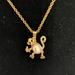 Kate Spade Jewelry | (#74) Nwot Kate Spade Gold Tone Necklace With Monkey Pendant | Color: Gold | Size: Os