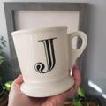 Anthropologie Dining | Anthropologie "J" Initial Mug Shaving Style Mug Coffee Mug | Color: Black/White | Size: Os