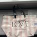 Victoria's Secret Bags | Nwt Victoria's Secret Classic Striped ‘Love’ Weekender Canvas Tote | Color: Black/Pink | Size: Os