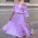 Lilly Pulitzer Dresses | Lilly Pulitzer Jennie Midi Lilac Freesia Dress Purple Dot Dotty Off The Shoulder | Color: Purple | Size: S