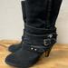 Nine West Shoes | Black Suede Nine West Heeled Boots Euc Size 6 | Color: Black | Size: 6
