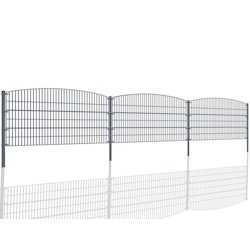 Aileenstore Gartenzaun Mattenzaun Doppelstabmattenzaun Anthrazit Grau Rund 1,20 m x 20 m Image