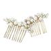 Hair Combs Accessories Set with Floral Shape White Pearls Jewelry for Bridesmaid Wedding Dating Shopping Gold