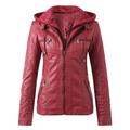 Womens Tops Women S Slim Leather Stand Collar Zip Motorcycle Suit Belt Coat Jacket Tops Jackets For Women