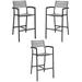 Home Square Patio Bar Stool in Brown and Gray - Set of 3