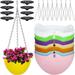 Set of 7 Hanging Planter Garden Flower Pots Hanging Planter Basket for Indoor Outdoor Plants with Drain Holes Multicolor (Happon)