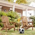 ZPL 2PCS/SET Wooden Outdoor Folding Adirondack Chair Wood Lounge Patio Chair for Garden Garden Lawn Backyard Deck Pool Side Yellow