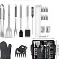 Dengmore 25pcs Heavy Duty BBQ Tools Gift Set for Men Dad Extra Thick Stainless Steel Grill Utensils with Meat Claws Grilling Accessories Kit in Portable Carrying Bag for Camping Backyard