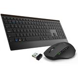Wireless Keyboard and Mouse Combo RAPOO 9500M Multi-Device Wireless Keyboard and Mouse Combo Portable Ultra-Slim Keyboard and Mouse Set Computer Keyboard for Windows 10/Android/Mac OS