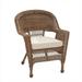 Jeco W00205-C-FS006 Honey Wicker Chair With Tan Cushion