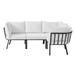 Lounge Sectional Sofa Chair Set Aluminum Metal Steel Grey Gray White Modern Contemporary Urban Design Outdoor Patio Balcony Cafe Bistro Garden Furniture Hotel Hospitality