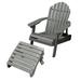 highwood Mandalay Adirondack Chair and Folding Ottoman Coastal Teak