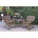 W00212-2-RCES007 Windsor Honey Wicker Rocker Chair & End Table Set with Brown Cushion