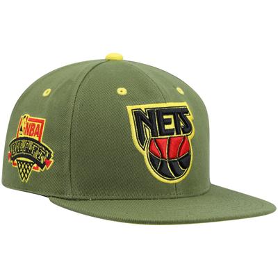 Mitchell & Ness x Lids Olive New Jersey Nets Dusty NBA Draft Hardwood Classics Fitted Hat für Herren Image